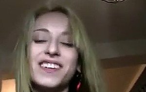 Blonde amateur sucks and fucks in public