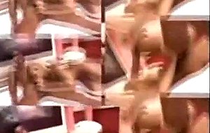 Curly-headed ladyboy eats a guy