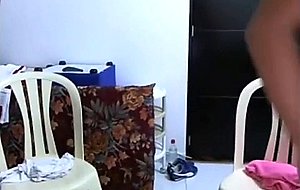 Shemale cumming in his girlfriend's ass and then sucks it
