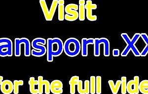 Tattooed amateur tranny jerking dick slowly