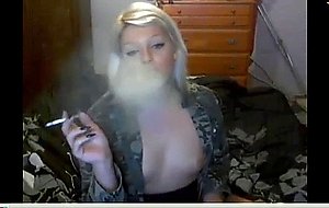 Camgirl alexa chatting, jerking & smoking 24m