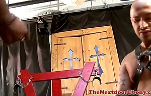 Muscled black jock gets cocksucked 