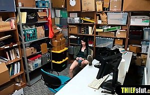 Raven haired shoplifter gets fucked 