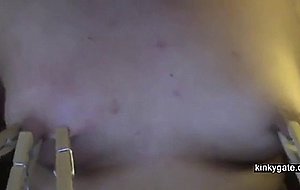 Self punishment my small tits 