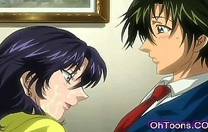 Hot brunette milf sucking thick meaty cock