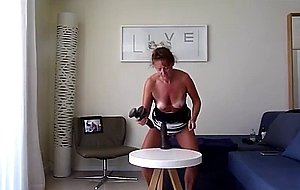 Horny milf riding a vibrator for her hubby 