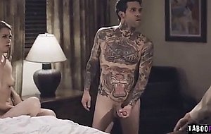 Jill bangs with father and son 