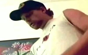 Blonde tranny gets mouth fuck