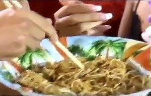 Piano student learns how to play chop sticks