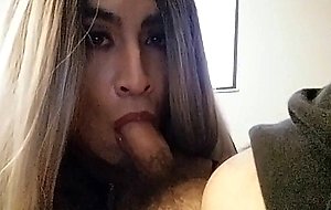 Cute colombian cd sucking cock and gets beautifull facial