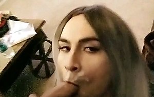 Cute colombian cd sucking cock and gets beautifull facial