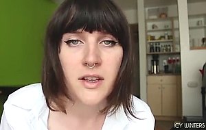 Sexy bitch talks naughty and takes a piss on you
