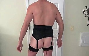 Lingerie loving crossdresser jerks off