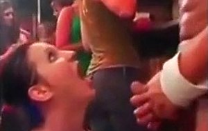 Amateur girls let loose and suck male strippers 