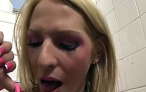 Pink latex dress masturbation