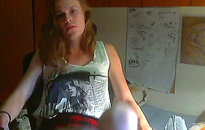 Shy shemale anna does footjob for the first time and shows her cock