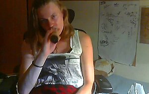 Shy shemale anna does footjob for the first time and shows her cock