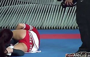 Wrestling dyke pussylicked after catfight 