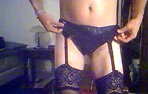 Amateur crossdresser in lingerie