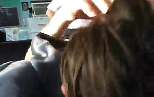 College amateur girl finishing bj in public diner