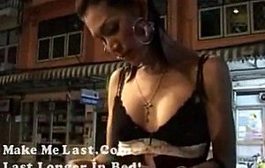 Asian girl and shemale solo