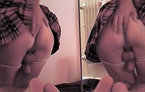 Amateur tgirl shows her cock