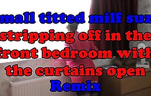 Small titted milf stripping off the bedroom 