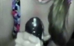 She sucks his bbc until he cums in her mouth 