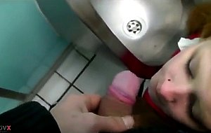 Drink pee in public toilet