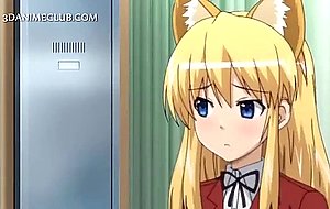 Fragile hentai blonde tits licked and cunt pounded intense