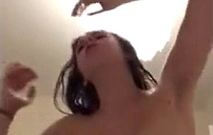 Teen girl showers in her spit 