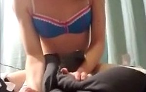 Hung tgirl fucks a pillow and sucks herself