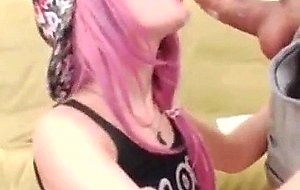 Emo teen gf gives sloppy deepthroat!