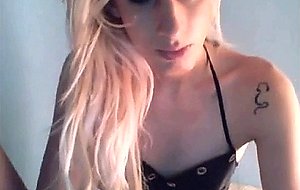 Sex blonde teen plays with her cock