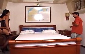 Petite small boobs tranny analed in condom