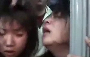 Japanese mother and daughter molested on bus 