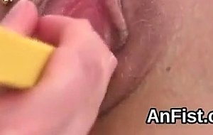 Foxy lezzie centerfolds are fisting slim vulvas an