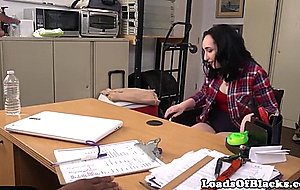 Horny sweet teen gobbling big black cock 