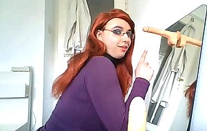 Redhead cd surprised by two cocks