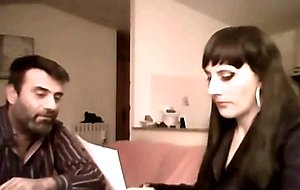 Italian tranny fucks a man in the kitchen