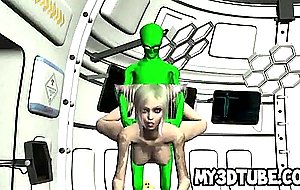 Busty inked 3d babe getting fucked intense by an alien