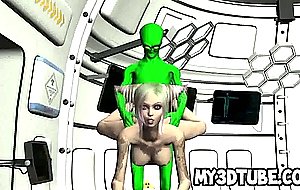 Busty inked 3d babe getting fucked intense by an alien