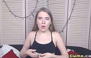 Teen with nipple piercing playing her pussy 