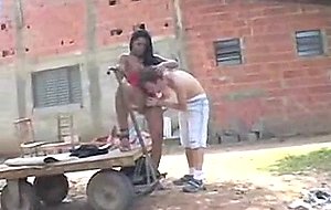 Sara hevyn fucks guy outdoors