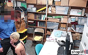 Bad ebony teen busted by a policeman with big cock