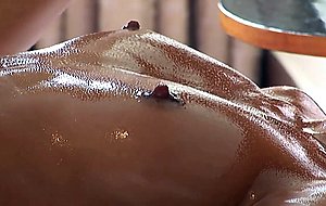 Hot slut oiled up and massaged