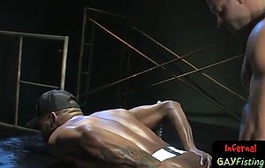 Black slave drilled and fisted by master 