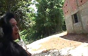 Luxery tranny fucks a chap outdoor