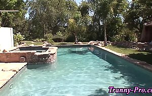 Cock riding tgirl cums