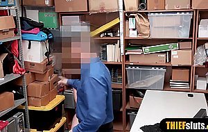 Teen jewelry thief got caught and pays with her pussy